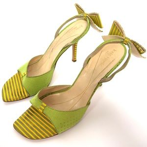 Kate Spade Yellow Green Polka Dot Heels - Sz 10